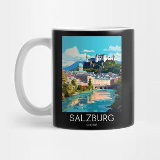 A Pop Art Travel Print of Salzburg - Austria Mug